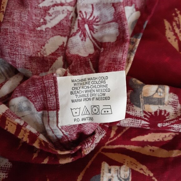 Puritan Vintage Men's Size XL Dark Red Hawaiian Antique Truck Button Down Shirt - Picture 7 of 11